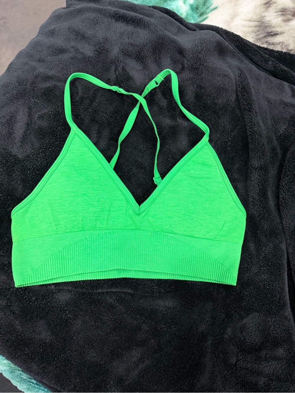 lululemon athletica bright Green Strappy adjustable Sports Bra